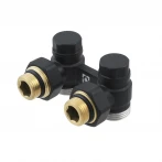 Узел нижнего подключения радиатора Raftec BLACK угловой 1/2