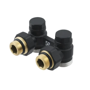 Узел нижнего подключения радиатора Raftec BLACK угловой 1/2