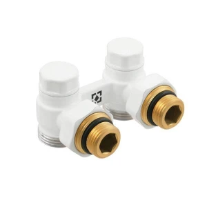 Вузол нижнього підключення радіатора Raftec WHITE кутовий 1/2"х3/4" DHRKA11-W