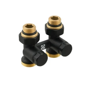 Вузол нижнього підключення радіатора Raftec BLACK прямий 1/2"х3/4" DHRKS11-B
