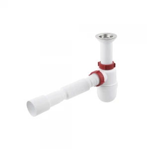Сифон для мийки Polmark 1 1/2"x40 з литим випуском і гофротрубой 40x40/50 PM 40 SF 20 02