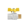 Кран кульовий Raftec YELLOW PN40 ЗВ 1/2" метелик GRB11