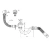 Сифон для ванны Polmark с выпуском 1 1/2" перели и гофр 40x40/50 PM 40 SF 30 01