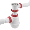 Сифон для мойки Polmark 1 1/2"x40 с резьбовым выпуском 40x40/50 и гибким переливом PM 40 SF 20 04