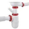 Сифон для мойки Polmark 3 1/2"x40 с резьбовым выпуском/с гофротрубой 40x40/50 PM 40 SF 20 07