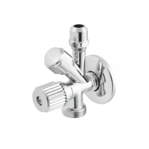 Кран приладовий кутовий Raftec Silver 1/2"x3/8"x3/4" VYU0100502