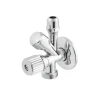 Кран приладовий кутовий Raftec Silver 1/2"x3/8"x3/4" VYU0100502