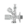 Кран приладовий кутовий Raftec Silver 1/2"x3/8"x3/4" VYU0100502