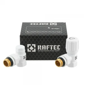 Комплект для підключення радіатора кутовий Raftec WHITE 1/2" DKU11-W