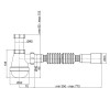 Сифон для умивальника Polmark 1 1/4"x40 без випуску з гофротрубою 40x40/50 PM 40 SF 10 01