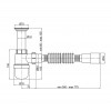 Сифон для умивальника Polmark 1 1/4"x40 з литим випуском/з гофротрубою 40x40/50 PM 40 SF 10 02