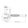 Сифон для мийки Polmark 1 1/2"x40 з литим випуском і гофротрубой 40x40/50 PM 40 SF 20 02