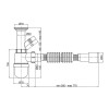 Сифон для мийки Polmark 1 1/2"x40 з литим випуском і гофротрубой 40x40/50 PM 40 SF 20 03