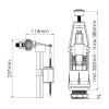 Зливний механізм для бачка Nova 4126N універсальний з клапаном бічної подачі 1/2"