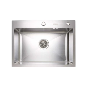Кухонна мийка Platinum Handmade 600х450х220 3,0/1,5 мм + дозатор в PLATINUM (товщина комплекті)