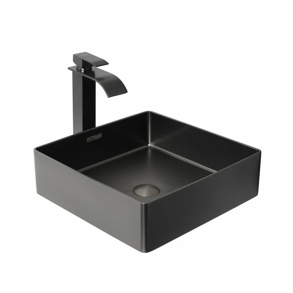 Умивальник Platinum Handmade 400x400 мм PLATINUM PVD чорний