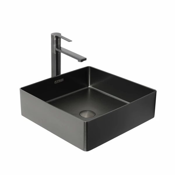 Умивальник Platinum Handmade 400x400 мм PLATINUM PVD чорний