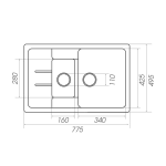 Гранітна мийка для кухні Platinum 7850W KESSAN глянець Мікс