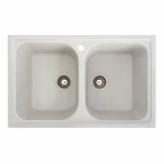 Гранітна мийка для кухні Platinum 7950 Equatoria матова Біла в крапку