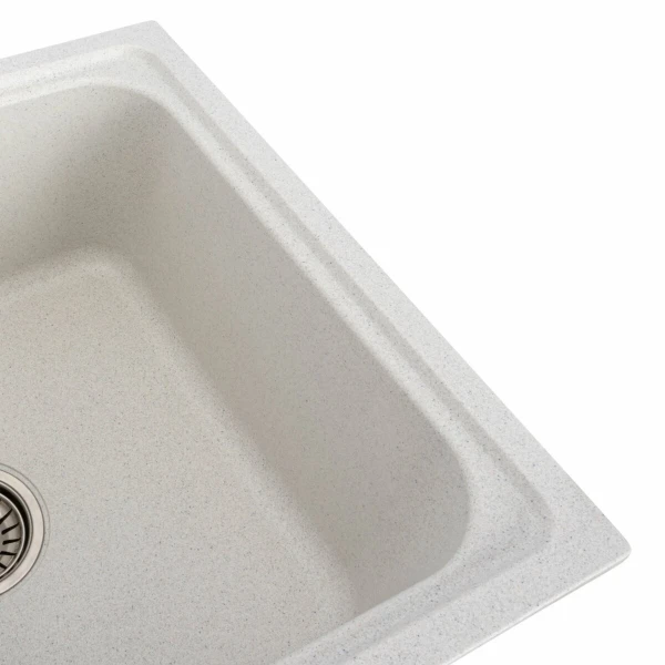 Гранітна мийка для кухні Platinum 7950 Equatoria матова Біла в крапку