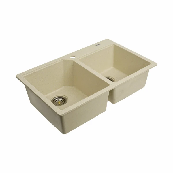 Гранітна мийка для кухні Platinum 7850 HARMONY матова Пісок