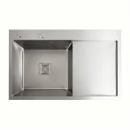Мийка Platinum Handmade отвори ,квадратний сифон PLATINUM 78×50B L нержавійка (два 3.0/1.0)