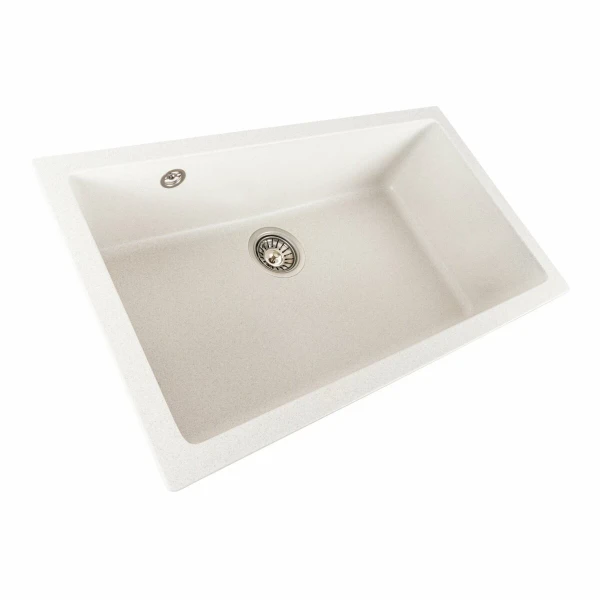 Гранітна мийка для кухні Platinum 7945 Paruana матова Біла в крапку