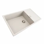 Гранітна мийка для кухні Platinum 8650 DIAMOND матова (топаз)