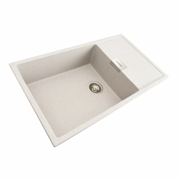 Гранітна мийка для кухні Platinum 8650 DIAMOND матова (топаз)