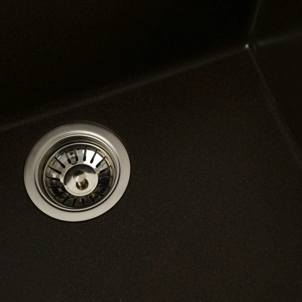 Гранітна мийка для кухні Platinum 5444 OASIS матова Шоколад