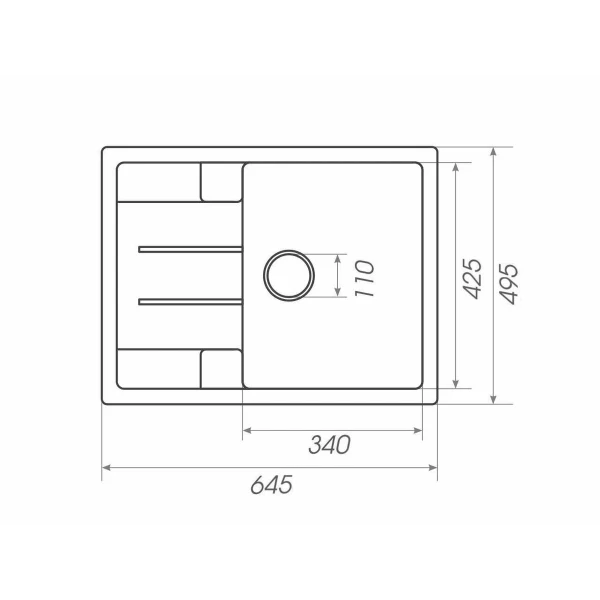Гранітна мийка для кухні Platinum Темна скеля PLATINUM 6550 INTENSO матова