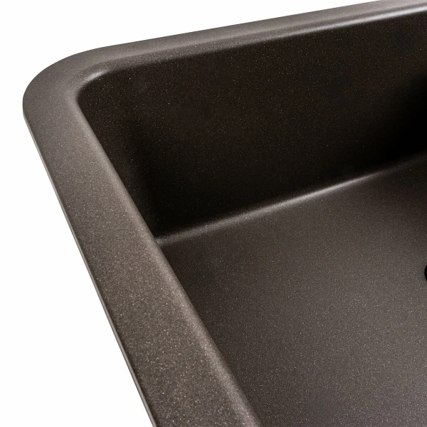 Гранітна мийка для кухні Platinum 7850 CUBE матова Темна скеля