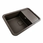 Гранітна мийка для кухні Platinum 7850 CUBE матова Темна скеля