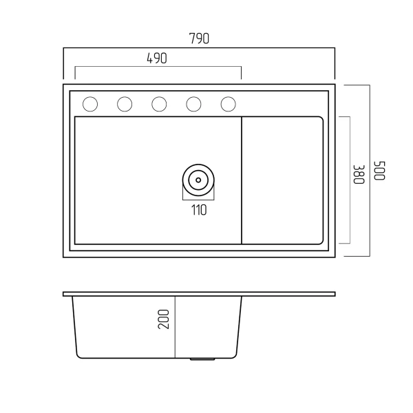 Гранітна мийка для кухні Platinum 7950 AZURIT матова Карамель