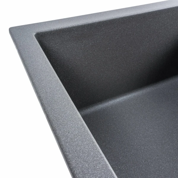 Гранітна мийка для кухні Platinum 6550 LOTOS матовий Сірий Мусон