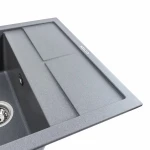 Гранітна мийка для кухні Platinum 6550 LOTOS матовий Сірий Мусон
