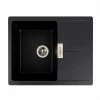 Гранітна мийка для кухні Platinum 6250 ZIRKONE матова Чорна