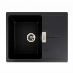 Гранітна мийка для кухні Platinum Чорна PLATINUM 6250 ZIRKONE матова
