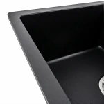 Гранітна мийка для кухні Platinum 6250 ZIRKONE матова Чорна