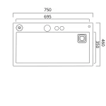 Кухонна мийка чорна Platinum Handmade "ВОДОСПАД" PLATINUM 75×46D PVD