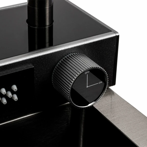 Кухонна мийка чорна Platinum Handmade "ВОДОСПАД" PLATINUM 75×46D PVD