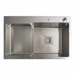 Кухонна мийка Platinum Handmade полиця, 3.0/1.0 PLATINUM R 78×50С нержавійка (поглиблена мм)