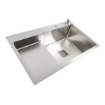 Кухонна мийка Platinum Handmade полиця, 3.0/1.0 PLATINUM R 78×50С нержавійка (поглиблена мм)