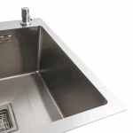 Кухонна мийка Platinum Handmade полиця, 3.0/1.0 PLATINUM R 78×50С нержавійка (поглиблена мм)