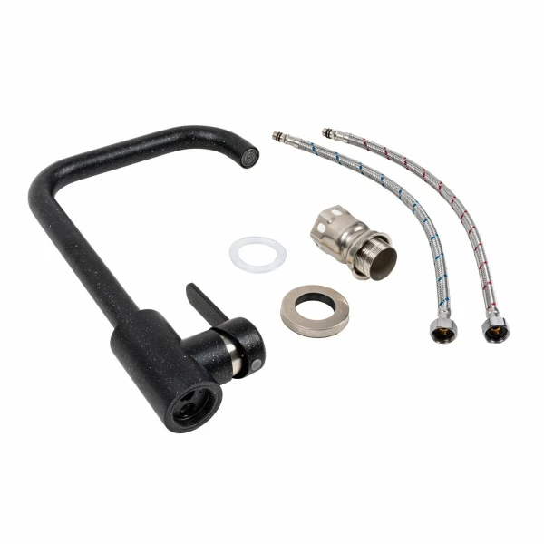 Змішувач кухонний Platinum KT 11 (3008B-FH) Чорний металік