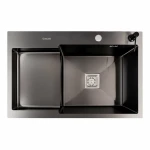 CM 78*50C R Мийка PVD чорна Valeso Handmade з поглибленою полицею (3.0/0.8)