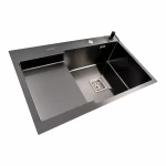 CM 78*50C R Мийка PVD чорна Valeso Handmade з поглибленою полицею (3.0/0.8)