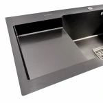 CM 78*50C R Мийка PVD чорна Valeso Handmade з поглибленою полицею (3.0/0.8)