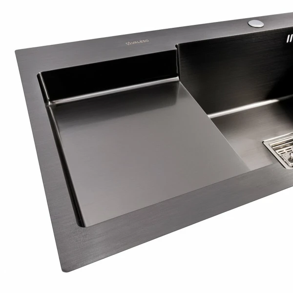 CM 78*50C R Мийка PVD чорна Valeso Handmade з поглибленою полицею (3.0/0.8)