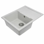 Гранітна мийка для кухні VALESO 6550 INTENSO матова Біла в крапку